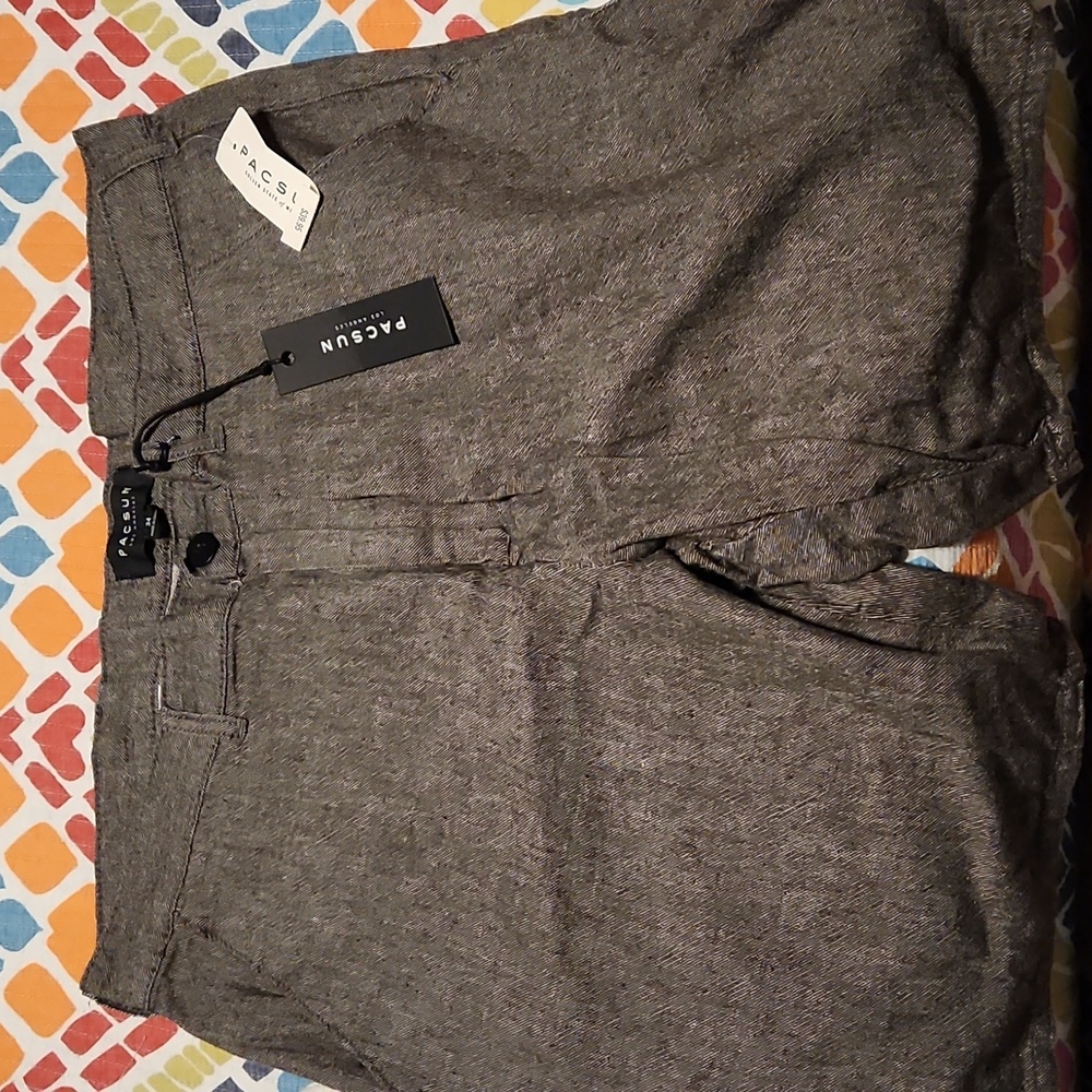 NWT Pacsun shorts. Flat front. Black olive. 34. 9in inseam.